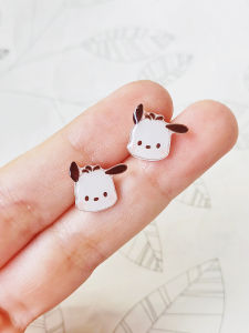 Cute Pacha Dog S25 Sterling Silver Stud Earrings Fresh Earrings Female Sweet Ins Style Young Adult Heart Ear Clip Xiaohongshu Same Style