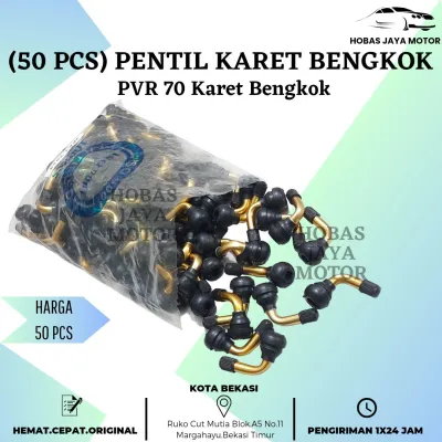 [1 Pak] Pentil Tubeless PVR 70 KARET Bengkok 60 derajat