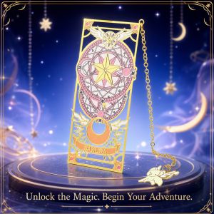 Bandai | Cardcaptor Sakura Anime Cartoon Japanese Manga Sakura Metal Hollow Bookmark Study Stationery Souvenir Cute Gift Collectible