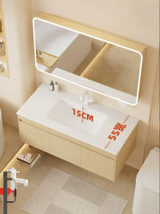 LANGXIANG | Customized Aluminum Wood Style Bathroom Vanity Ceramic Basin
