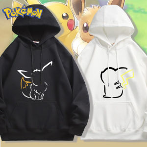 Pokémon Cute Eevee/Pikachu Printed Hoodie for Men and Women 2025 Autumn/winter New Y2K Harajuku Plus Size Casual Sweater Top