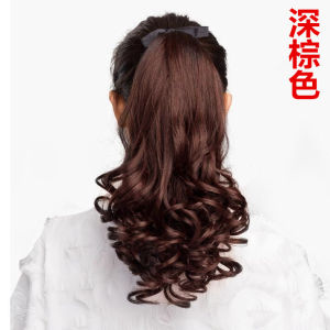 ผมปลอมยาวคลิปแบบธรรมชาติสำหรับผู้หญิง ทรงลูกแพร์ใหญ่ คลิปผมปลอม วัสดุเส้นผมสังเคราะห์ทรงลูกแพร์ยาวปานกลาง