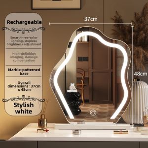 FWTDF | Tabletop LED Makeup Mirror for Women Luxurious Style