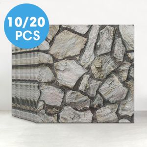 10/20Pcs PVC 3D Faux Stone Wall Panels Decorative Wall Decoration Self-adhesive Panels Easy to Install 30cm x 30cm