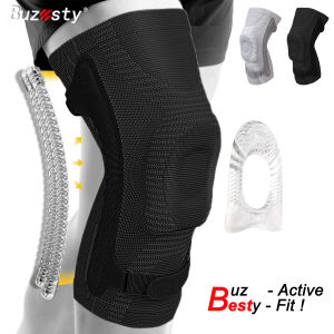 Buzesty Knee Brace for Women and Men Knee Sleeve with Patella Pad and Tendon Strap & Side Stabilizers Compression Knee Support with Horizontal Knit Tech for ACL/PCL Running and Sports