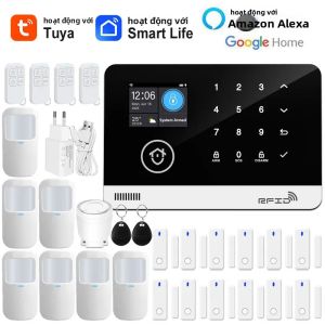 Tuya Smart WiFi GSM Hệ Thống Báo Động An Ninh Gia Đình Bàn Phím Cảm Ứng Điều Khiển Ứng Dụng RFID Chống Trộm Không Dây Với Âm Lượng Có Thể Điều Chỉnh 100 Vùng