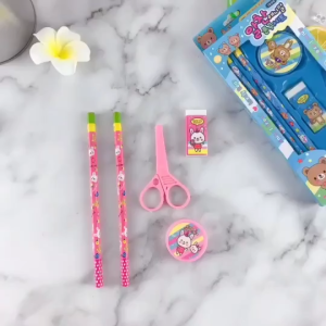 Stationery Set For Kids 9in1 Stationery Set Cartoon Stationery 6-piece Childrens Learning Prize Student Gift Pencil set Christmas Gift For Kids