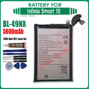Infinix Smart 10 (X6725) battery High quality BL-49NX 5000mah Free 8IN1 TOOLS KIT FOR DIY