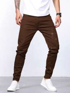American Retro Mens BROWN Straight Fit Casual Comfortable Denim Loose Pants Oversized Sizes 28-42 Classic Style