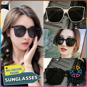 KLIMO Big Square Frame Sunglasses for Women Men Trendy Shades Anti UV400 Eyewear Outdoor Fashion Eyeglasses