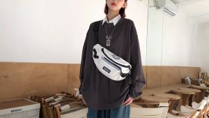 Korean version of chest bag male trend crossbody bag Japanese ins Harajuku sports large capacity small body bag tooling style Fanny pack