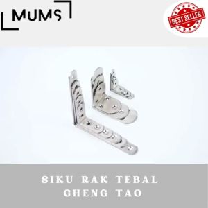 Plat Siku Rak Ambalan 2" Inch Set 4 Pcs / Siku Rak L Bracket Oval Penyangga Meja Kursi Lemari Tv Besi Stainless 5cm x 5cm Siku Rak Verseng Breket Braket Dinding Tembok 50mm x 50mm RMP