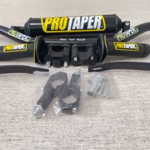 PAKETAN STANG EVO LOW PROTAPER PLUS RAISER + BUSA STANG BULAT DENGAN STABILIZER + HANDGRIP GRIP PROTAPER WARNA BLACK RED KUNING UNIVERSAL KLX CRF VIXION CB150 TIGER RX KING SONIC SATRIA FU BEAT NMAX DLL