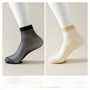 Miiow | Crystal Transparent Womens Thin Summer Socks Anti-snag Wear Resistant Non-slip Invisible Seamless Cat Woman Brand Stockings