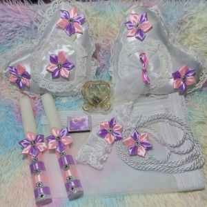 6in1 wedding accessories with 2 candles and matches(with motif)
