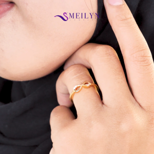 MEILYN Cincin Fashion Wanita Motif Infinity 8 Permata Lapis Emas 0221250269