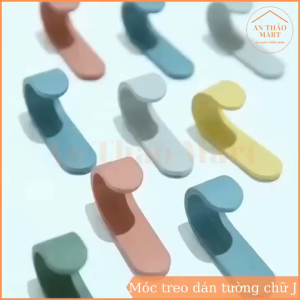 (Giá bán 1 móc) Móc dán tường treo đồ hình chữ J D27 màu pastel xinh xắn tiện dụng TTNTD27