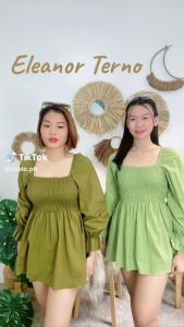 ZEALO Eleanor Puff Longsleeves Smocked A-line Top and Shorts Set Coordinates Terno