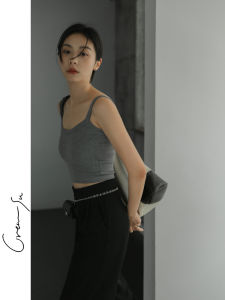 Creamsu Short Strapless Crop Top Womens Spring Summer New Style Inner Wear Vest with Chest Pad Spicy Girl Base Layer Tank Top