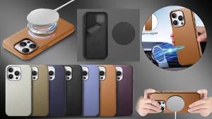 CHUBAN | Leather For Magsafe Magnetic Case For iPhone 18 17 16 15 14 Plus 13 Pro Max Air 17E 16E Shockproof Phone Cover Metal Camera Ring