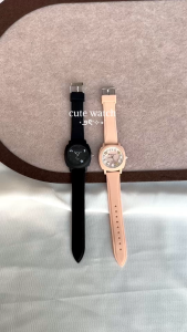 Simple candy-colored embossed numeral square silicone watch strap for ladies wristwatch