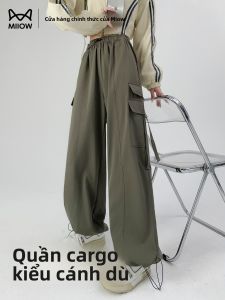 Quần dài MiiOW cho nữ làm bằng polyester thể thao nhanh khô ống rộng cạp cao