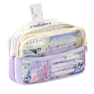 Transparent large capacity pencil case for girls children and elementary school students ins Japanese high aesthetic pencil case