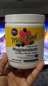 MegaFood Relax + Calm Magnesium Blackberry Hibiscus Oasis 200g Support Muscle Function and a Sense of Calm