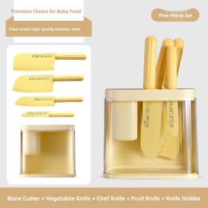 TINGLING | Home Use Baby Food Kitchen Knife Set with Cutting Board