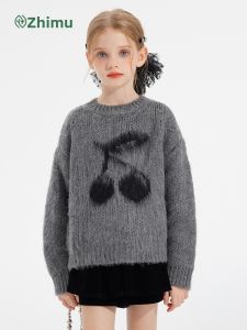iplant | Cute Cherry Pattern Girls Knit Sweater
