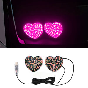 KEVANLY | Car LED Heart-Shaped Rear Window Decorative Broken Heart LED Matrix Panel Warning Light Signal Decorative Lamps For Bedroom