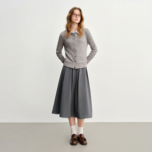 DUSHU | Plus Size Plaid High Waisted A-Line Skirt