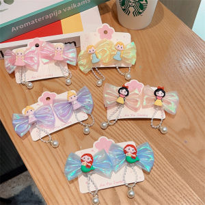 Junyeh 2 Pcs/set Bow Hair Clip For Baby Girl Sweet Girl Butterfly Knot Duckbill Clip Bobby Pin Headflower Hair Accessory