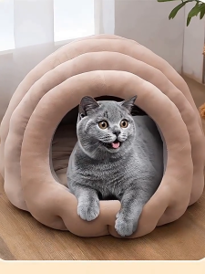 Lovinland Cat Nest Cute Home Warm and Soft Plush Cat Bed Cartoon Caterpillar Design Thickened for Warmth Foldable for Easy Storage Suitable for Cats Puppy