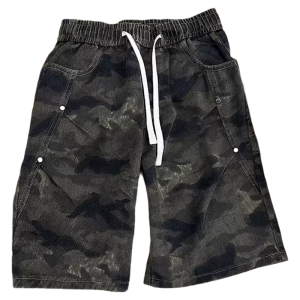 OUMULONG | Rivet Camo Casual Shorts Summer Style 5-point