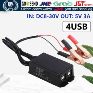 Grosir Murah: 4 USB Port Charger Aki Motor & 3A 5V Output Waterproof Charger HP
