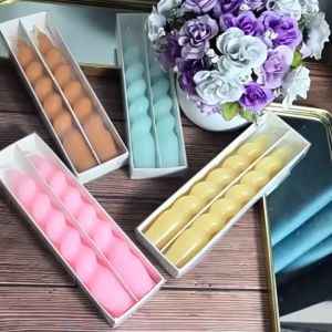 Handmade Spiral Long Rod Aromatherapy Candles 2pcs Tapered Art Candles for Weddings Birthdays Home Decor