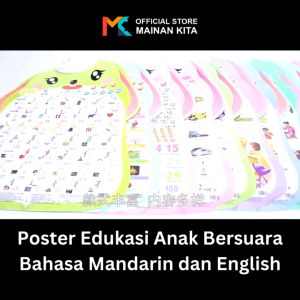 Poster Edukasi Anak MK614: Poster Bersuara 2 Bahasa Inggris & Mandarin