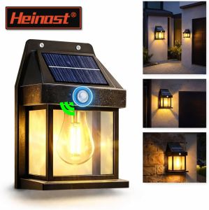 Solar Outdoor Waterproof LED Wall Light Powerful Solar Energy Lamp with Light Sensor for Garden Yard Fence House Decoration
