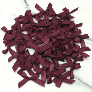 Nơ Ruy Băng Satin Polyester Nhỏ Màu Hồng Tươi 4cmx4cm Làm Thủ Công Trang Trí Màu Trơn Một Mặt Hoa Thủ Công