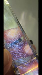 (SG Seller Ready Stocks) Rare Premium Grade 99% Clarity Brazil Smoky Yellow Quartz Tower with Full Angel’s Feathers  (with Certification) 8.9cm 稀有收藏级99%净体巴西 茶黄水晶柱子带满满天使的羽毛 (配证书) 8.9厘米