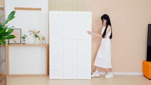 ANTBOX White Wardrobes Clothes Storage Cabinet with Hangers for Bedroom Living Room Furniture Easy Install Foldable Larger Capacity Storage Organisers