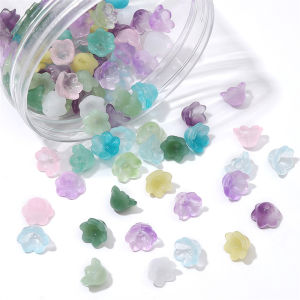 10/20Pcs 12x7mm Gradient Colorful Bell Orchid Flower Crystal Glass Beads for Jewelry Making Hairpin Handmade Diy Earrings Bracelet Accessories