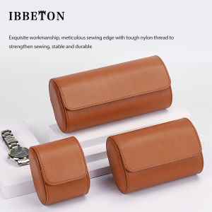 IBBETON Watch Bag 1 2 3 slots Luxury Genuine ortable Vintage Leather Roll Watch Storage Box Travel Watch Case Gift Watch Pouch