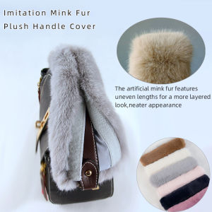 New 1 pc winter Artificial mink down furry bag Handles Plush protective Cover warm strap sable fur Fastener marten rabbit ermine