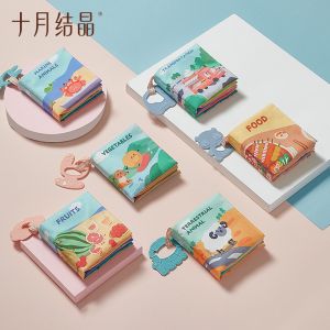 TEN-M JOURNEY 6-Pack Baby Cloth Books with Teether - Early Learning Toys for Kids