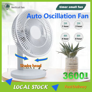 Auto Oscillation Desk Fan 3600mAh Wireless USB Fan 4 Speeds Wind Rechargeable Mute Auto Rotate Mini Fan for Office Home Dorm