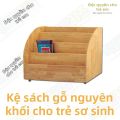 Kệ sách gỗ tự nhiên cho bé mầm non, tủ sách mặt trước cho trường mẫu giáo, sách truyện J-181 gỗ cao. 