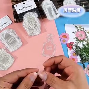 20PCS STIKER PET ESTETIK DIY WATER PROOF POT BUNGA PLASTIK EDUKASI KREATIF ANAK BELAJAR KESENIAN /BUNGA ART