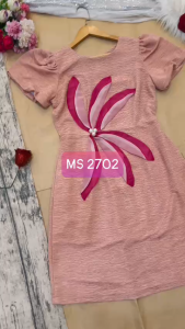 MYDU SHOP : MS 2702 ĐẦM SUÔNG SỚ GỖ ĐÍNH HOA LỚN